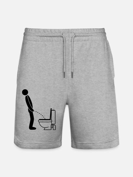 Koel toilet logo staande plassen pis toilet toilet - Stanley/Stella uniseks bio-joggingshorts Mover  - grijs gemêleerd