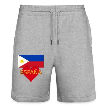Drapeau Philippines Espagne - Short de jogging bio TRAINER Stanley/Stella unisexe - gris chiné - Devant - Nik (191cm) & Marisol (170cm)