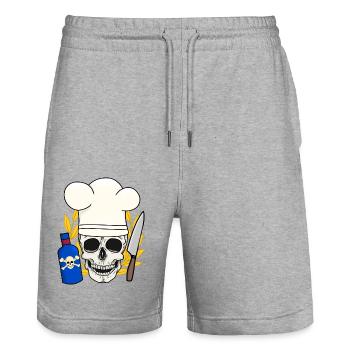 Poison Horror Kitchen Halloween Chef - Stanley/Stella Trainer Unisex Organic Jogging Shorts - heather grey - Front - Nik (191cm) & Marisol (170cm)