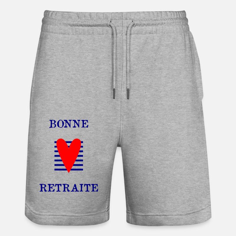 RETRAITE. BONNE RETRAITE. JOYEUSE RETRAITE. - Short de jogging bio TRAINER Stanley/Stella unisexe - gris chiné