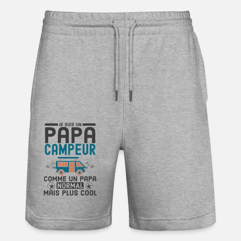 papa campeur - Short de jogging bio TRAINER Stanley/Stella unisexe - gris chiné