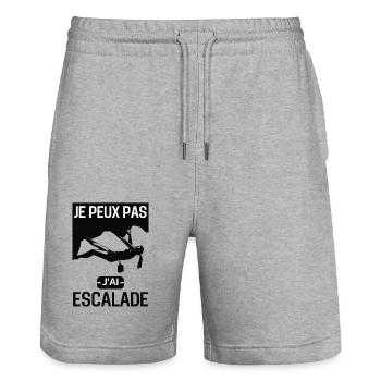 J'ai escalade - Short de jogging bio TRAINER Stanley/Stella unisexe - gris chiné - Devant - Nik (191cm) & Marisol (170cm)