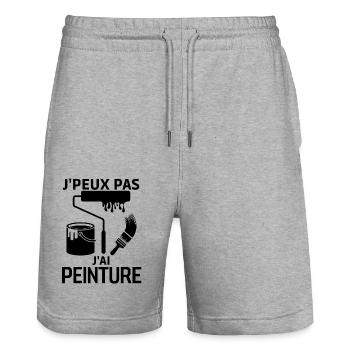 Peinture - Short de jogging bio TRAINER Stanley/Stella unisexe - gris chiné - Devant - Nik (191cm) & Marisol (170cm)