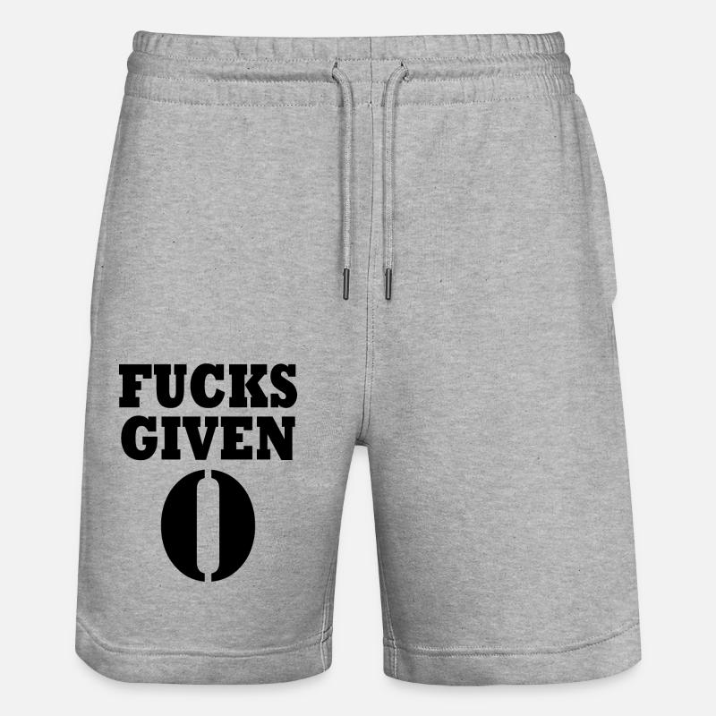 Zero fucks given - Short de jogging bio TRAINER Stanley/Stella unisexe - gris chiné