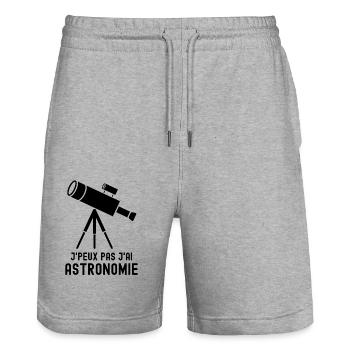 Je peux pas j ai astronomie 2 - Short de jogging bio TRAINER Stanley/Stella unisexe - gris chiné - Devant - Nik (191cm) & Marisol (170cm)