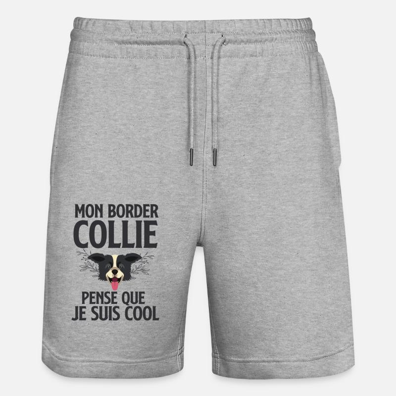Mon Border collie - Short de jogging bio TRAINER Stanley/Stella unisexe - gris chiné
