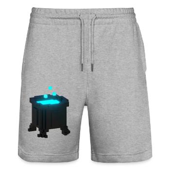 Secret Dark Gothic Witch Cauldron Ocean Blue Tee - Stanley/Stella Trainer Unisex Organic Jogging Shorts - heather grey - Front - Nik (191cm) & Marisol (170cm)