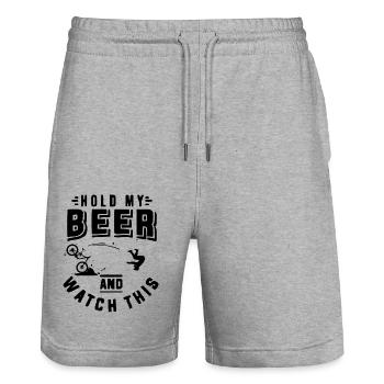 Hold my Beer MTB - Stanley/Stella Unisex Bio Joggingshorts Trainer  - Grau meliert - Vorne - Nik (191cm) & Marisol (170cm)