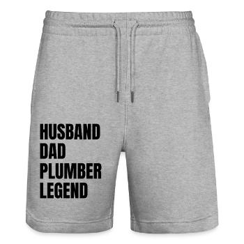 Handwerker Handyman Handwerk Werkzeug Baustelle - Stanley/Stella Unisex Bio Joggingshorts Trainer  - Grau meliert - Vorne - Nik (191cm) & Marisol (170cm)