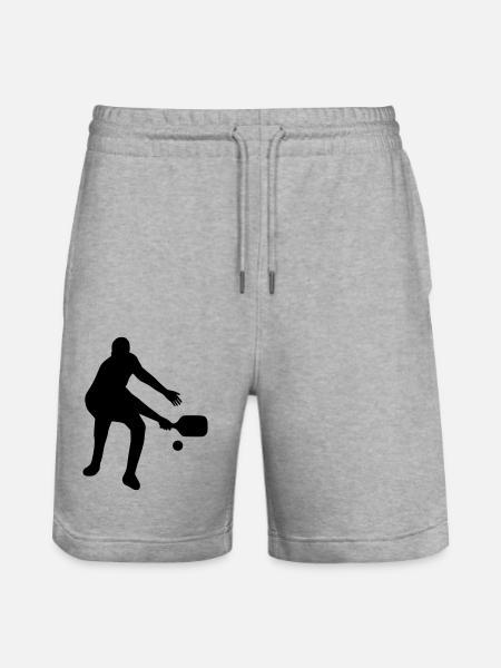 Pickleball Player T-Shirt - Stanley/Stella Trainer Unisex Organic Jogging Shorts - heather grey