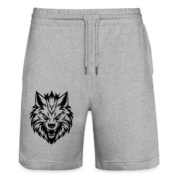 Wolf - Stanley/Stella Unisex Bio Joggingshorts Trainer  - Grau meliert - Vorne - Nik (191cm) & Marisol (170cm)