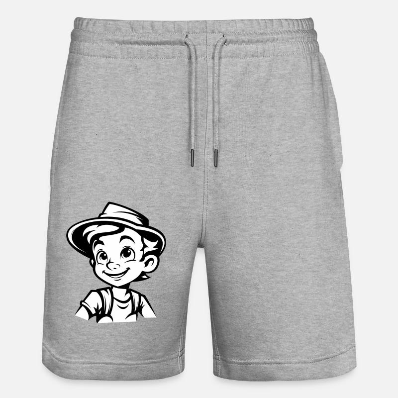 Le garçon de dessin animé - Short de jogging bio TRAINER Stanley/Stella unisexe - gris chiné