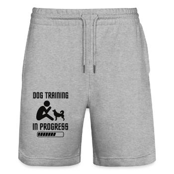 Dog training - Stanley/Stella Trainer Unisex Organic Jogging Shorts - heather grey - Front - Nik (191cm) & Marisol (170cm)