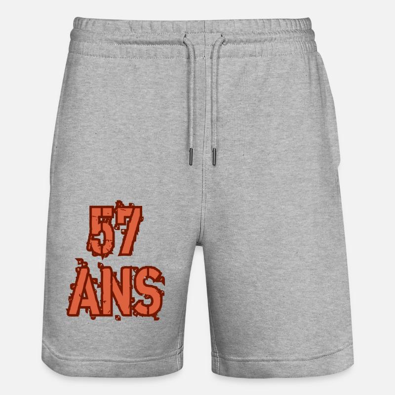 57 ANS - Short de jogging bio TRAINER Stanley/Stella unisexe - gris chiné