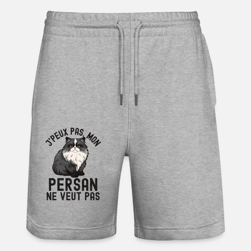Chat de race persan - Short de jogging bio TRAINER Stanley/Stella unisexe - gris chiné