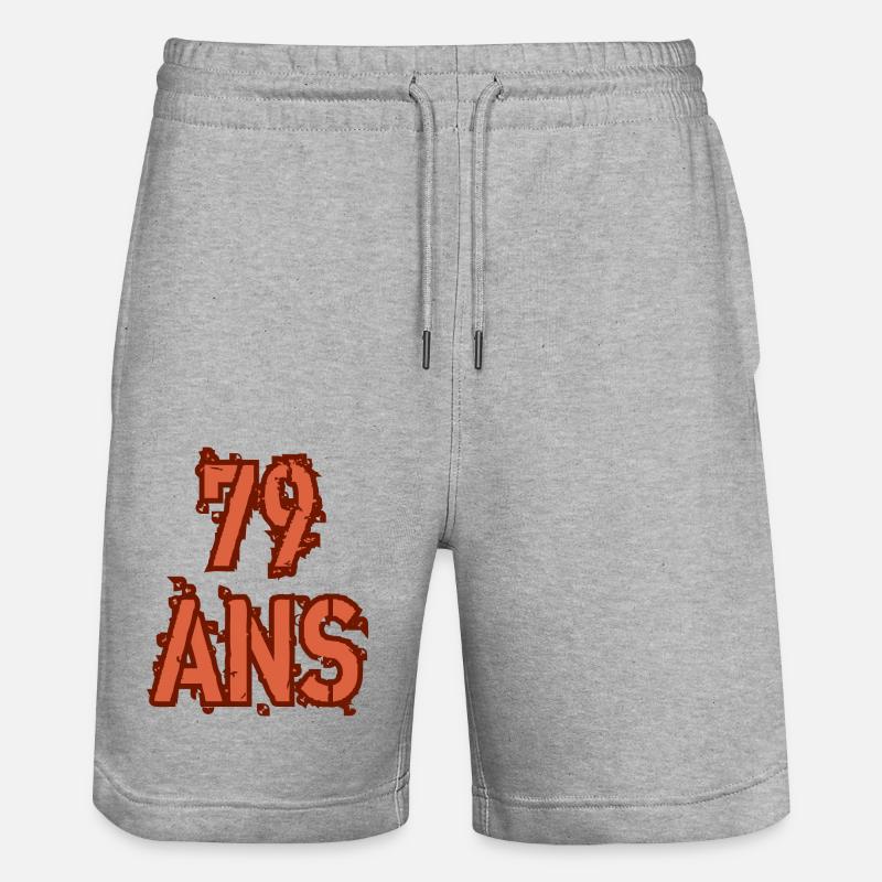 79 ANS - Short de jogging bio TRAINER Stanley/Stella unisexe - gris chiné