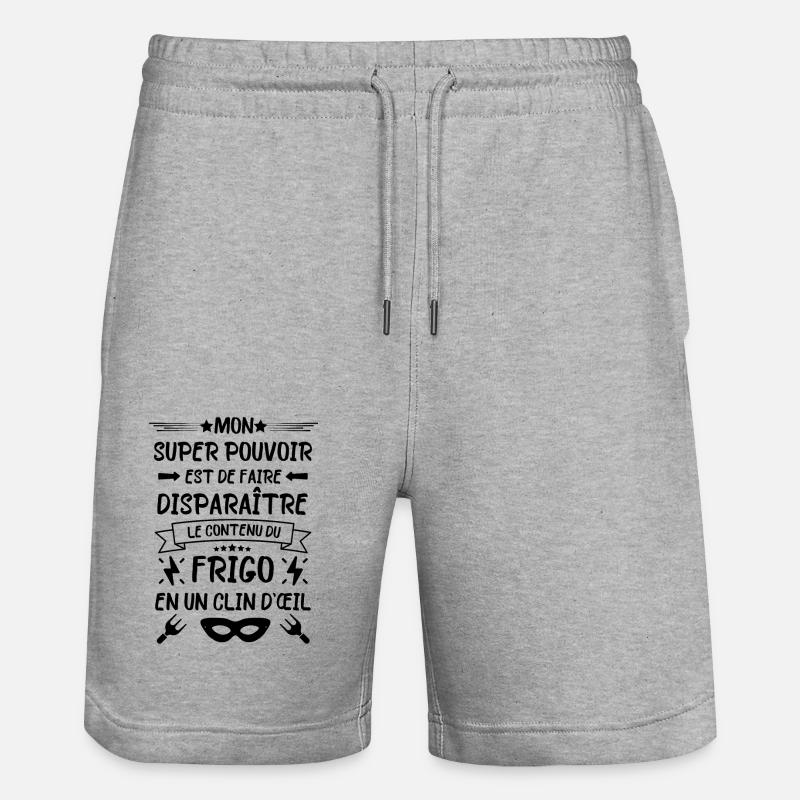Frigo gourmand bouffe - Short de jogging bio TRAINER Stanley/Stella unisexe - gris chiné