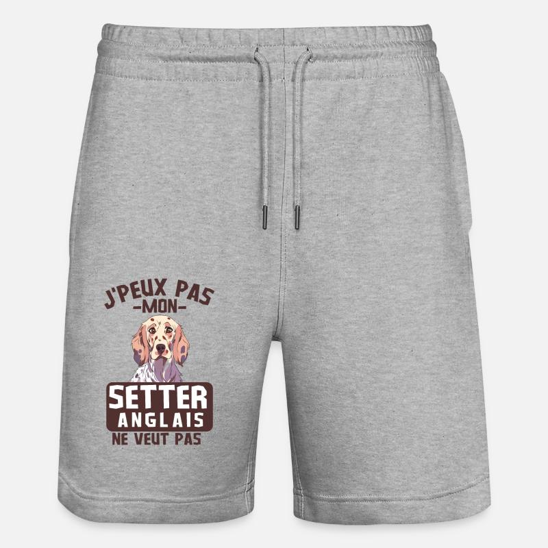 Setter anglais chien mignon - Short de jogging bio TRAINER Stanley/Stella unisexe - gris chiné
