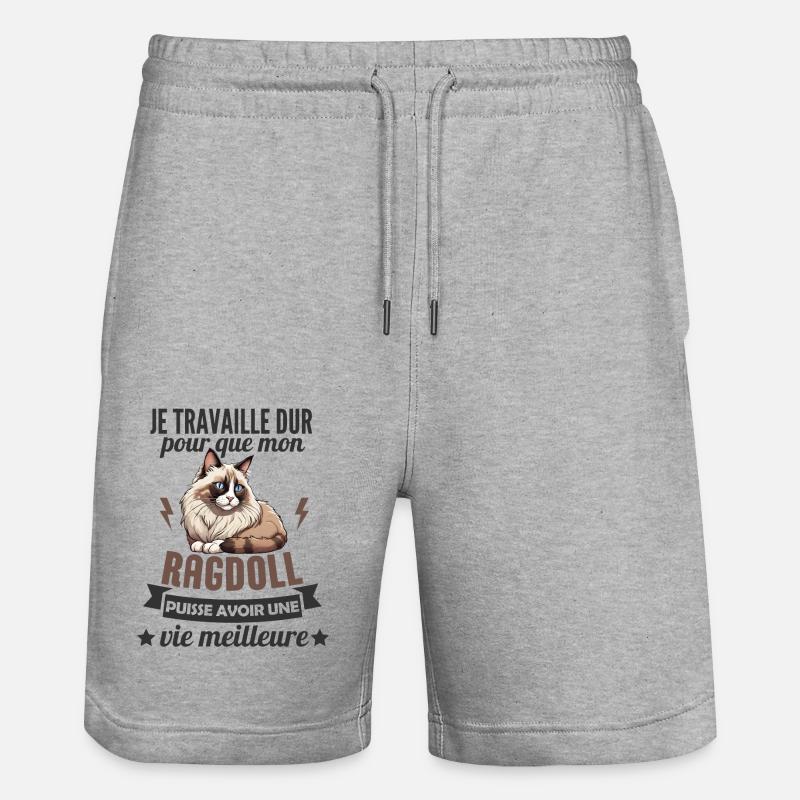 chat ragdoll - Short de jogging bio TRAINER Stanley/Stella unisexe - gris chiné