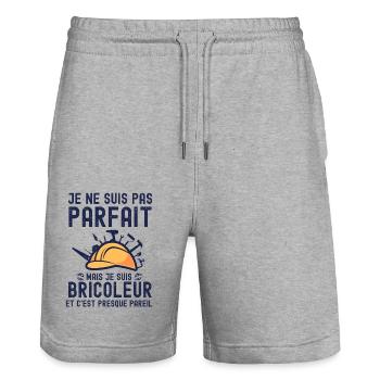 Bricoleur pas comme les autres - Short de jogging bio TRAINER Stanley/Stella unisexe - gris chiné - Devant - Nik (191cm) & Marisol (170cm)