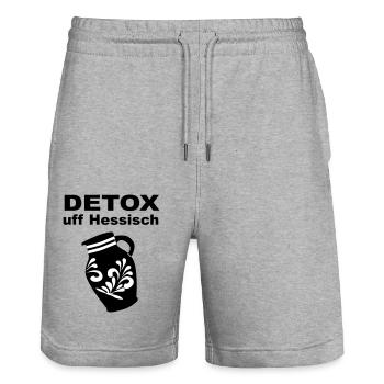 Détox Hesse Bembel - Short de jogging bio TRAINER Stanley/Stella unisexe - gris chiné - Devant - Nik (191cm) & Marisol (170cm)