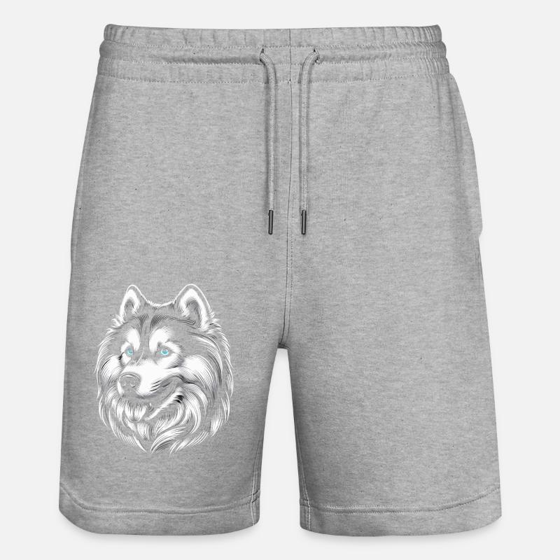 Siberian husky - Short de jogging bio TRAINER Stanley/Stella unisexe - gris chiné