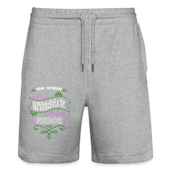 birthday anonymous mask happy quote gift hacking - Stanley/Stella Unisex Bio Joggingshorts Trainer  - Grau meliert - Vorne - Nik (191cm) & Marisol (170cm)