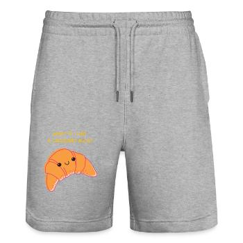 What If I Had A Croissant Blog? . Patisserie - Stanley/Stella Trainer Unisex Organic Jogging Shorts - heather grey - Front - Nik (191cm) & Marisol (170cm)