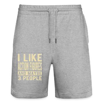 Figurines d’action Dicton - Short de jogging bio TRAINER Stanley/Stella unisexe - gris chiné - Devant - Nik (191cm) & Marisol (170cm)
