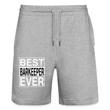 Bestes Barkeeper aller Zeiten Barkeeper Geschenk - Stanley/Stella Unisex Bio Joggingshorts Trainer  - Grau meliert - Vorne - Nik (191cm) & Marisol (170cm)