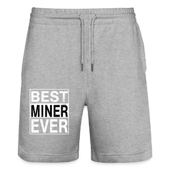 Bestes Miner-Geschenk aller Zeiten - Stanley/Stella Unisex Bio Joggingshorts Trainer  - Grau meliert - Vorne - Nik (191cm) & Marisol (170cm)