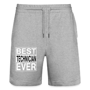 Meilleur technicien de tous les temps Cadeau de technicien - Short de jogging bio TRAINER Stanley/Stella unisexe - gris chiné - Devant - Nik (191cm) & Marisol (170cm)