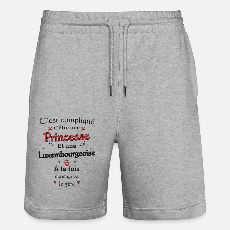 Princesse Luxembourgeoise - Short de jogging bio TRAINER Stanley/Stella unisexe - gris chiné