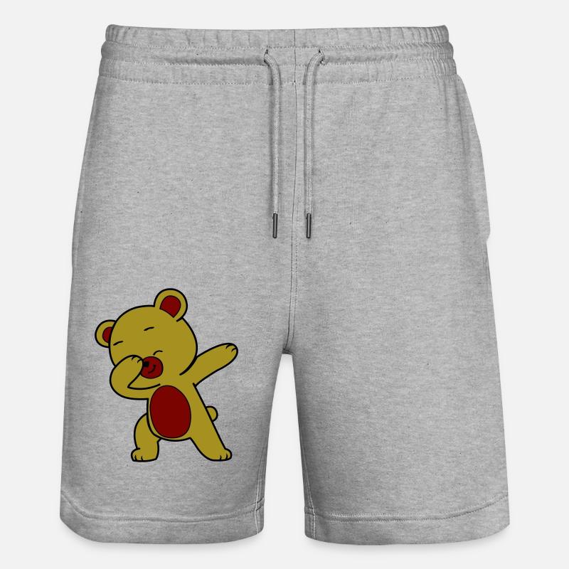 dabbing bär - Stanley/Stella Unisex Bio Joggingshorts Trainer  - Grau meliert