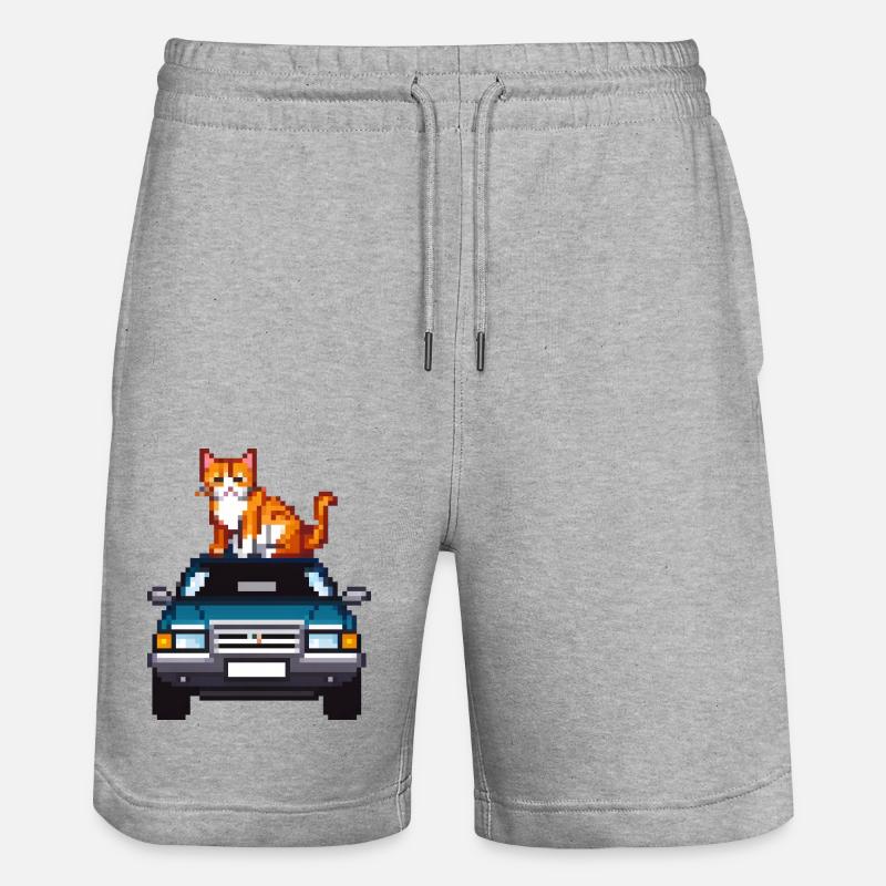 Cat Commander Road Trip - Short de jogging bio TRAINER Stanley/Stella unisexe - gris chiné