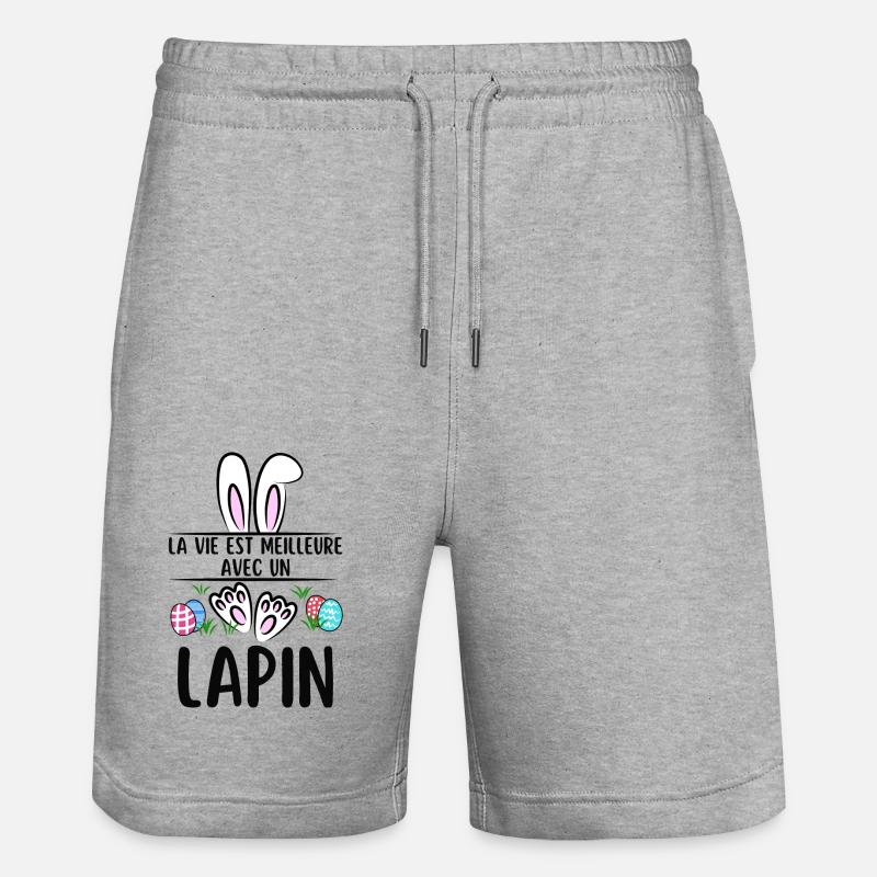 Lapin de pâques - Short de jogging bio TRAINER Stanley/Stella unisexe - gris chiné