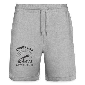 Téléscope astronomie - Short de jogging bio TRAINER Stanley/Stella unisexe - gris chiné - Devant - Nik (191cm) & Marisol (170cm)