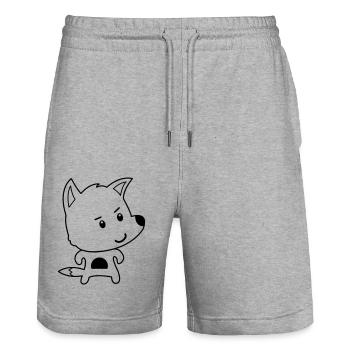 fuchs comic - Stanley/Stella Unisex Bio Joggingshorts Trainer  - Grau meliert - Vorne - Nik (191cm) & Marisol (170cm)