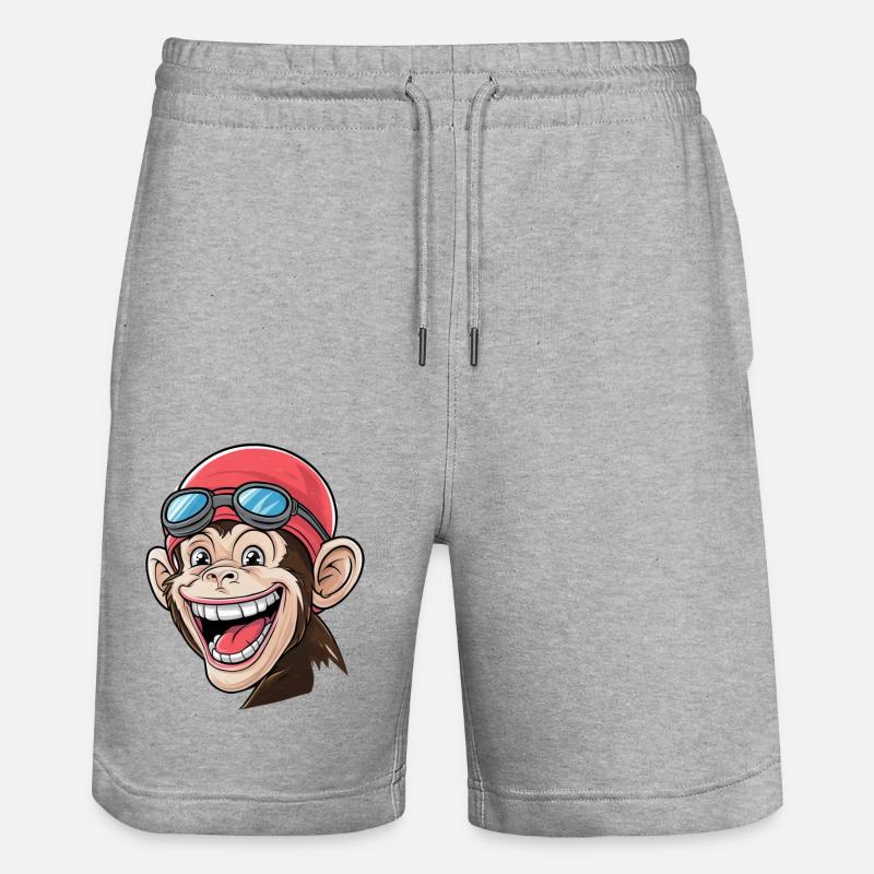 Mad Monkey schwimmt gerne - Stanley/Stella Unisex Bio Joggingshorts Trainer  - Grau meliert