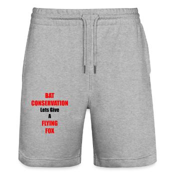 Bat Conservation - Stanley/Stella Trainer Unisex Organic Jogging Shorts - heather grey - Front - Nik (191cm) & Marisol (170cm)