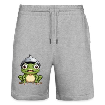 grenouille - Short de jogging bio TRAINER Stanley/Stella unisexe - gris chiné - Devant - Nik (191cm) & Marisol (170cm)