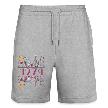 1974 Legendary Since 1974 Birthday 1974 Women - Stanley/Stella Trainer Unisex Organic Jogging Shorts - heather grey - Front - Nik (191cm) & Marisol (170cm)