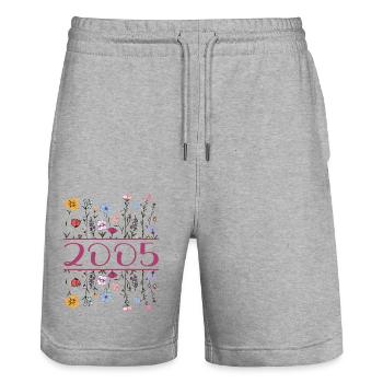 2005 Legendär Seit 2005 Geburtstag 2005 Frauen - Stanley/Stella Unisex Bio Joggingshorts Trainer  - Grau meliert - Vorne - Nik (191cm) & Marisol (170cm)