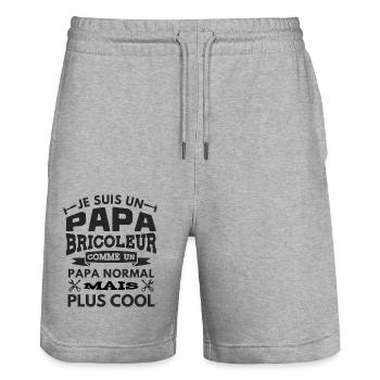 PAPA BRICOLEUR PAPA COOL 1 - Short de jogging bio TRAINER Stanley/Stella unisexe - gris chiné - Devant - Nik (191cm) & Marisol (170cm)