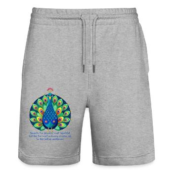 Erbärmlicher Pfau - Stanley/Stella Unisex Bio Joggingshorts Trainer  - Grau meliert - Vorne - Nik (191cm) & Marisol (170cm)