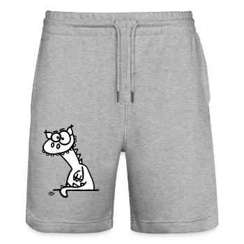 Der Drache - Stanley/Stella Unisex Bio Joggingshorts Trainer  - Grau meliert - Vorne - Nik (191cm) & Marisol (170cm)