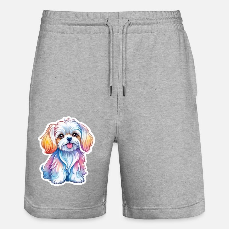 Aquarelles de Malteser - Short de jogging bio TRAINER Stanley/Stella unisexe - gris chiné
