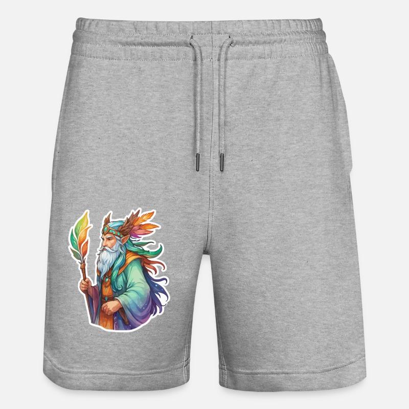 Aquarelles de druide - Short de jogging bio TRAINER Stanley/Stella unisexe - gris chiné