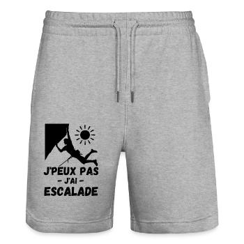 Escalader la montagne 1 - Short de jogging bio TRAINER Stanley/Stella unisexe - gris chiné - Devant - Nik (191cm) & Marisol (170cm)