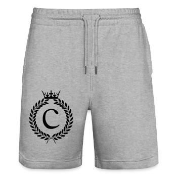 buchstabe c wappen - Stanley/Stella Unisex Bio Joggingshorts Trainer  - Grau meliert - Vorne - Nik (191cm) & Marisol (170cm)